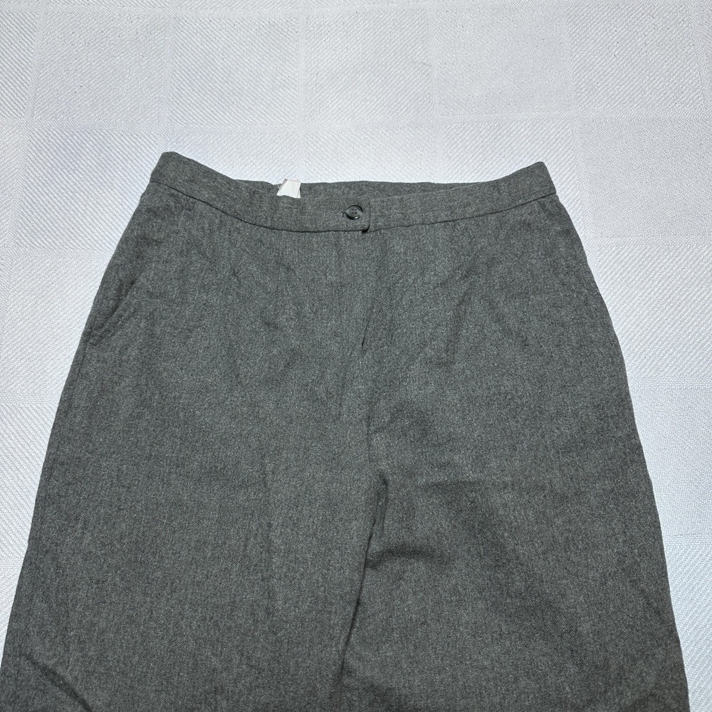 Vintage Pendleton Virgin Wool Flannel Pants Womens 10 Gray Lined Straight Leg - Picture 2 of 13
